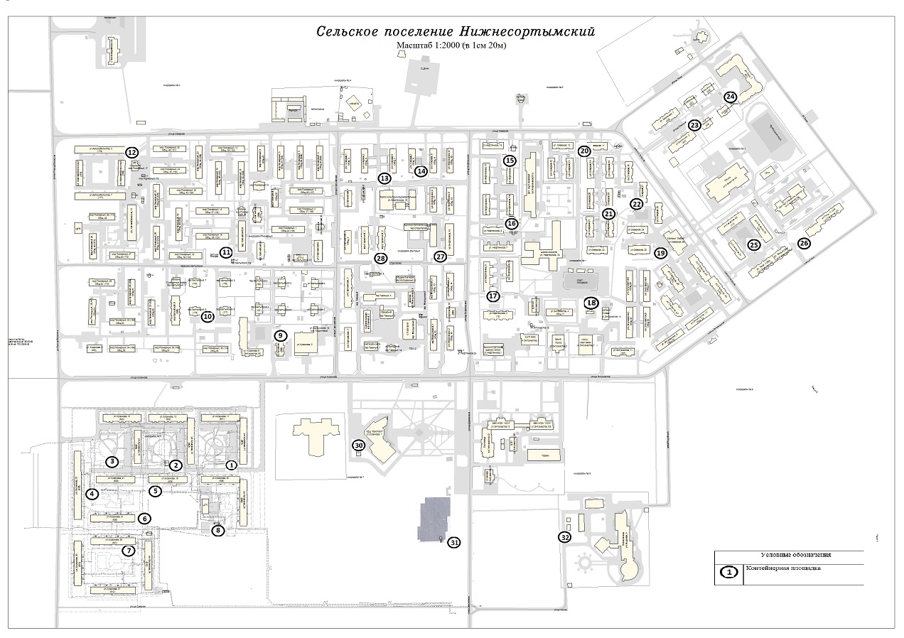 Нижнесортымский карта поселка