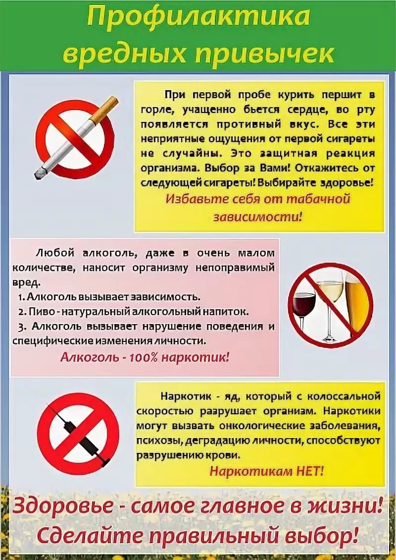 Вредные привычки и их профилактика проект